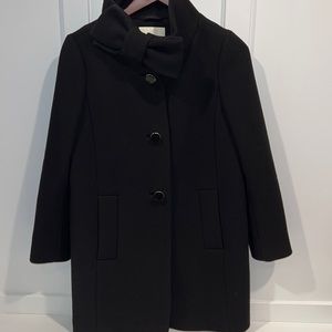 Kate Spade Black Wool Bow Coat